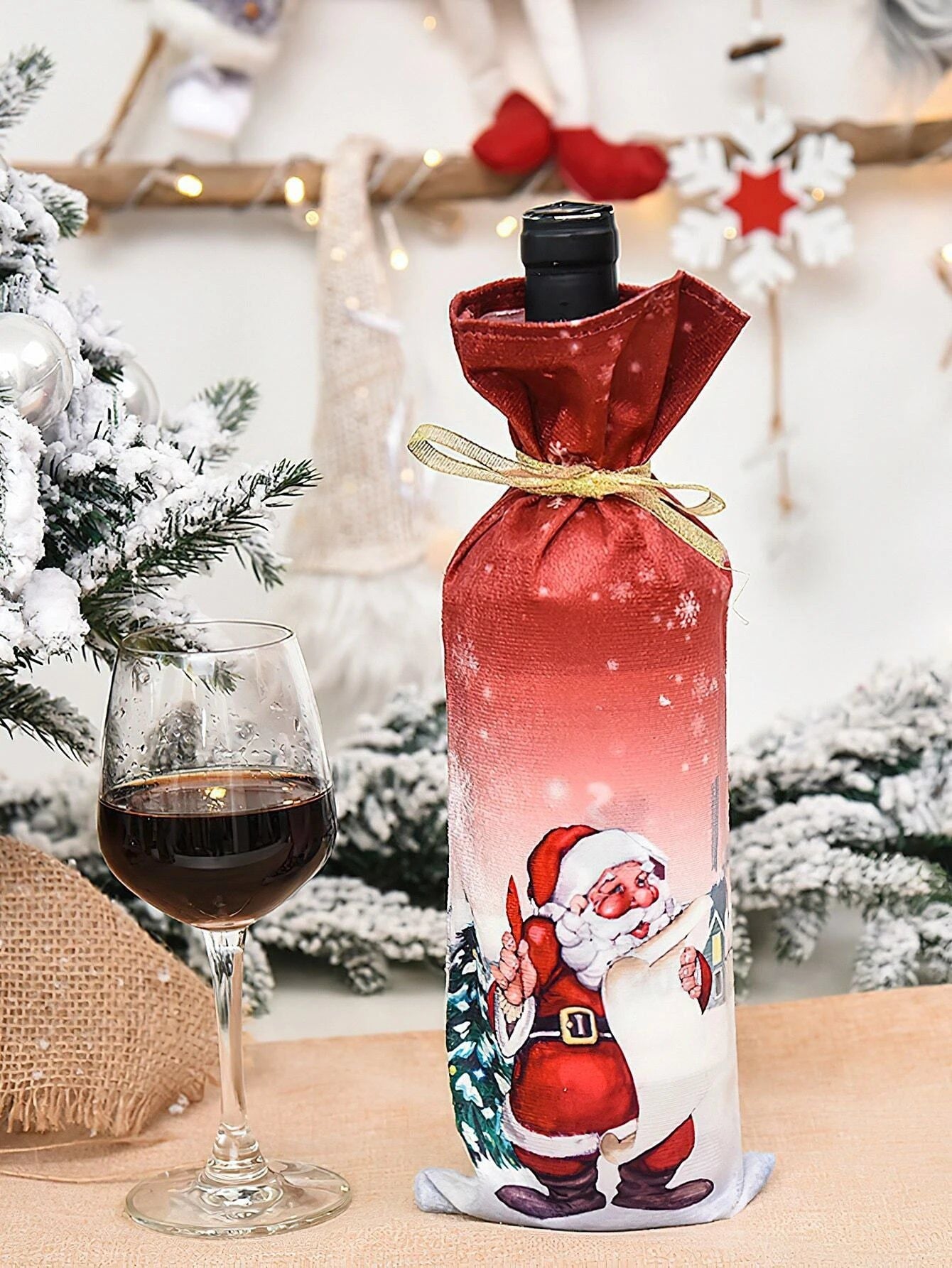 Dinossi - Yılbaşı Noel Baba Şarap Şişesi Giydirme Elbisesi-0