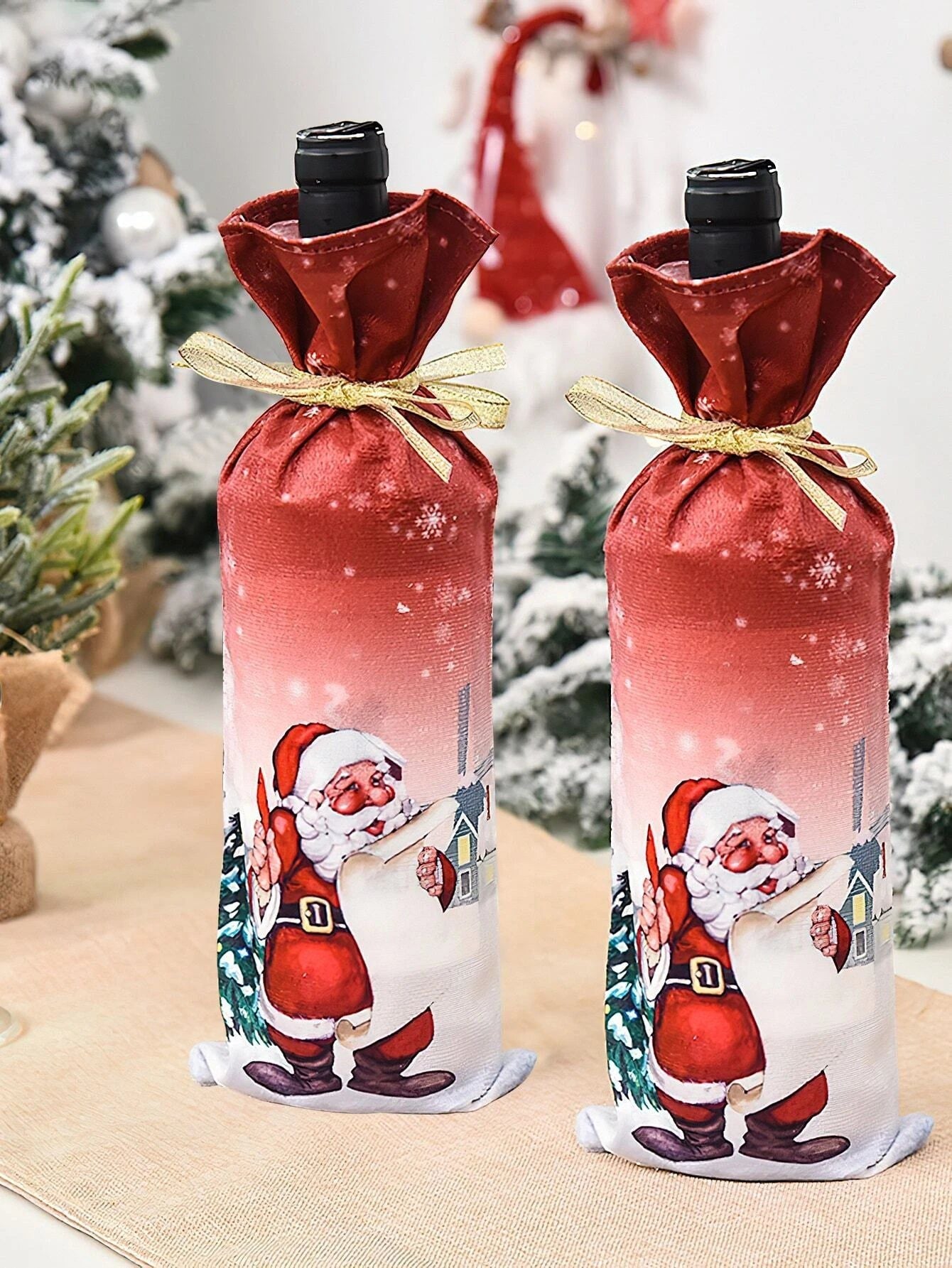 Dinossi - Yılbaşı Noel Baba Şarap Şişesi Giydirme Elbisesi-1