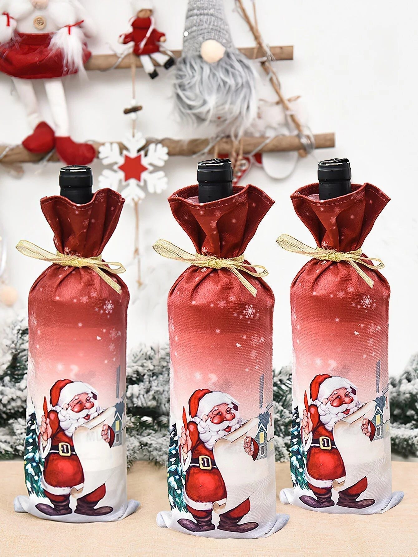 Dinossi - Yılbaşı Noel Baba Şarap Şişesi Giydirme Elbisesi-2